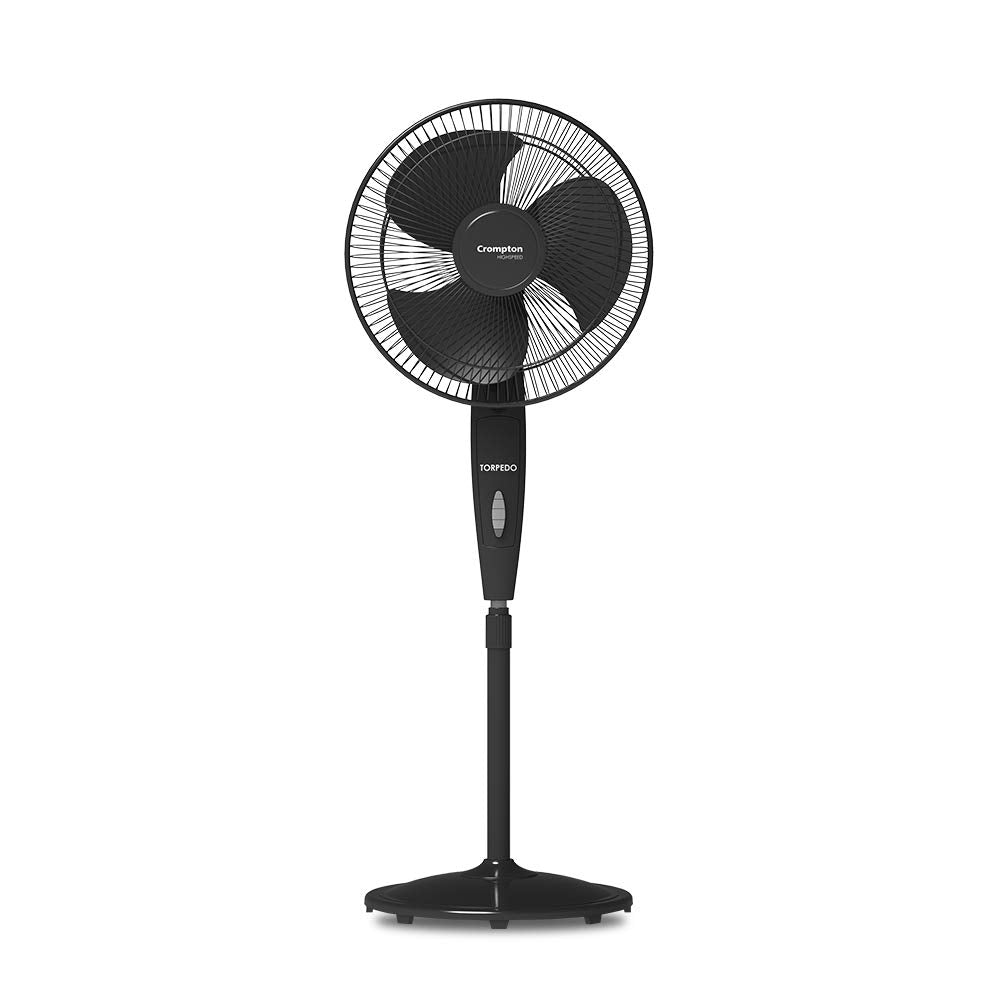 Crompton HighSpeed Torpedo 400mm Pedestal Fan (Black)