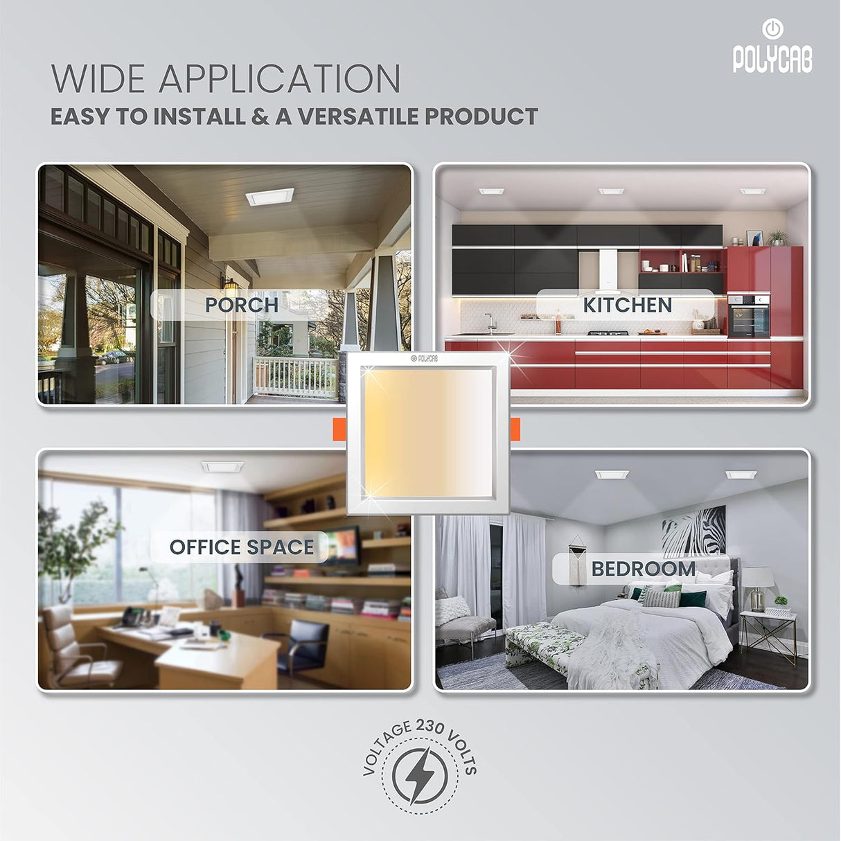 Polycab Scintillate Edge Slim 18-Watts LED Panel Light Square (Cool White, 6500K)