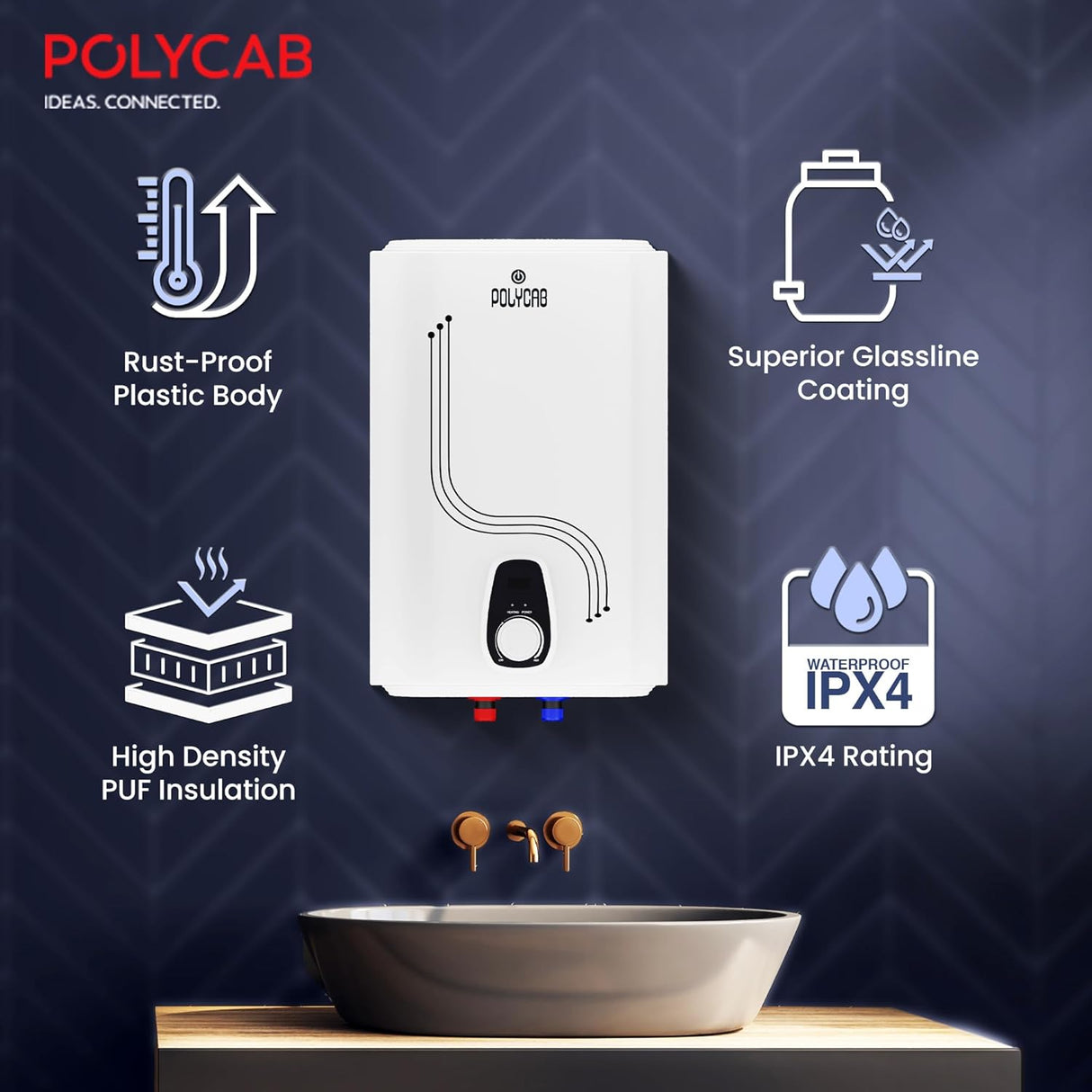 Polycab Regalia 25 Litre Storage Water Heater Geyser | White
