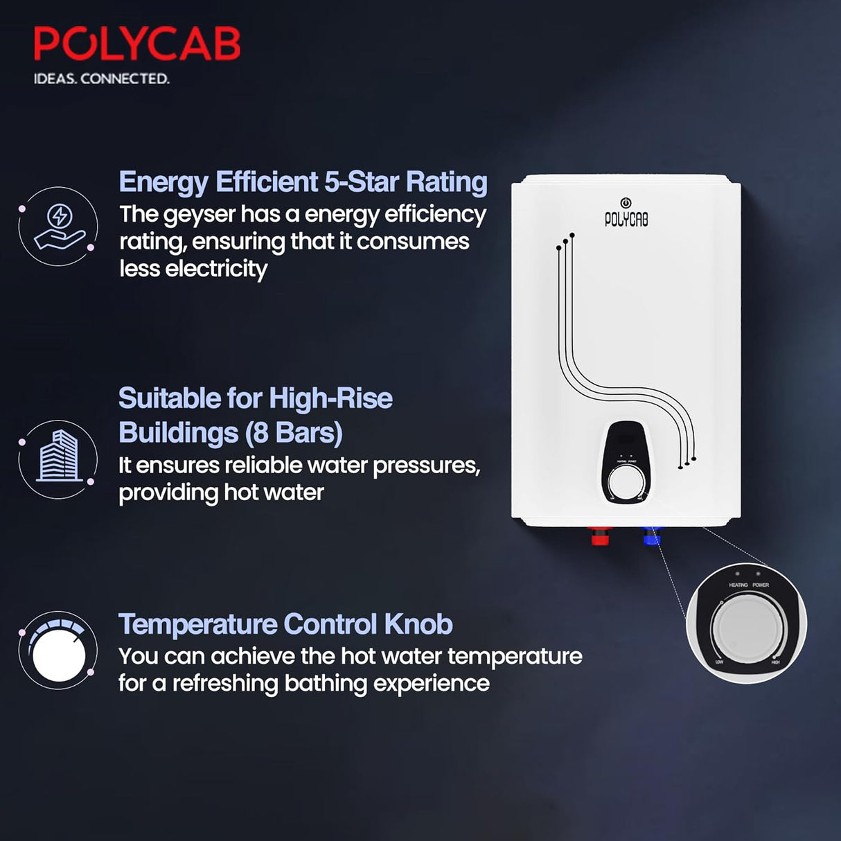 Polycab Regalia 25 Litre Storage Water Heater Geyser | White