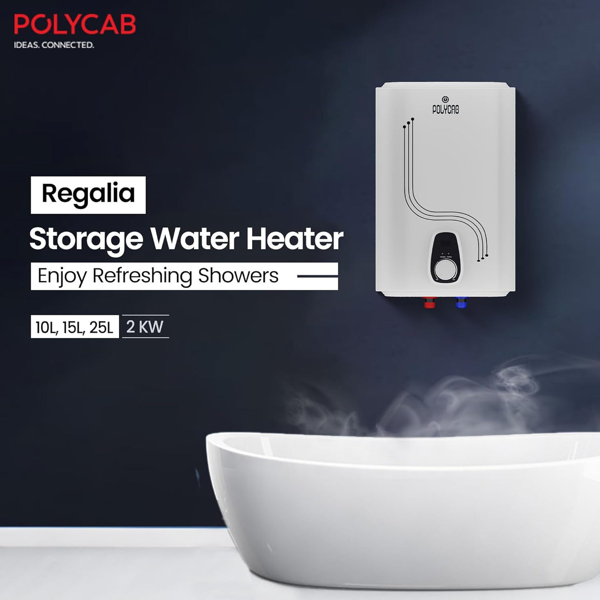 Polycab Regalia 25 Litre Storage Water Heater Geyser | White