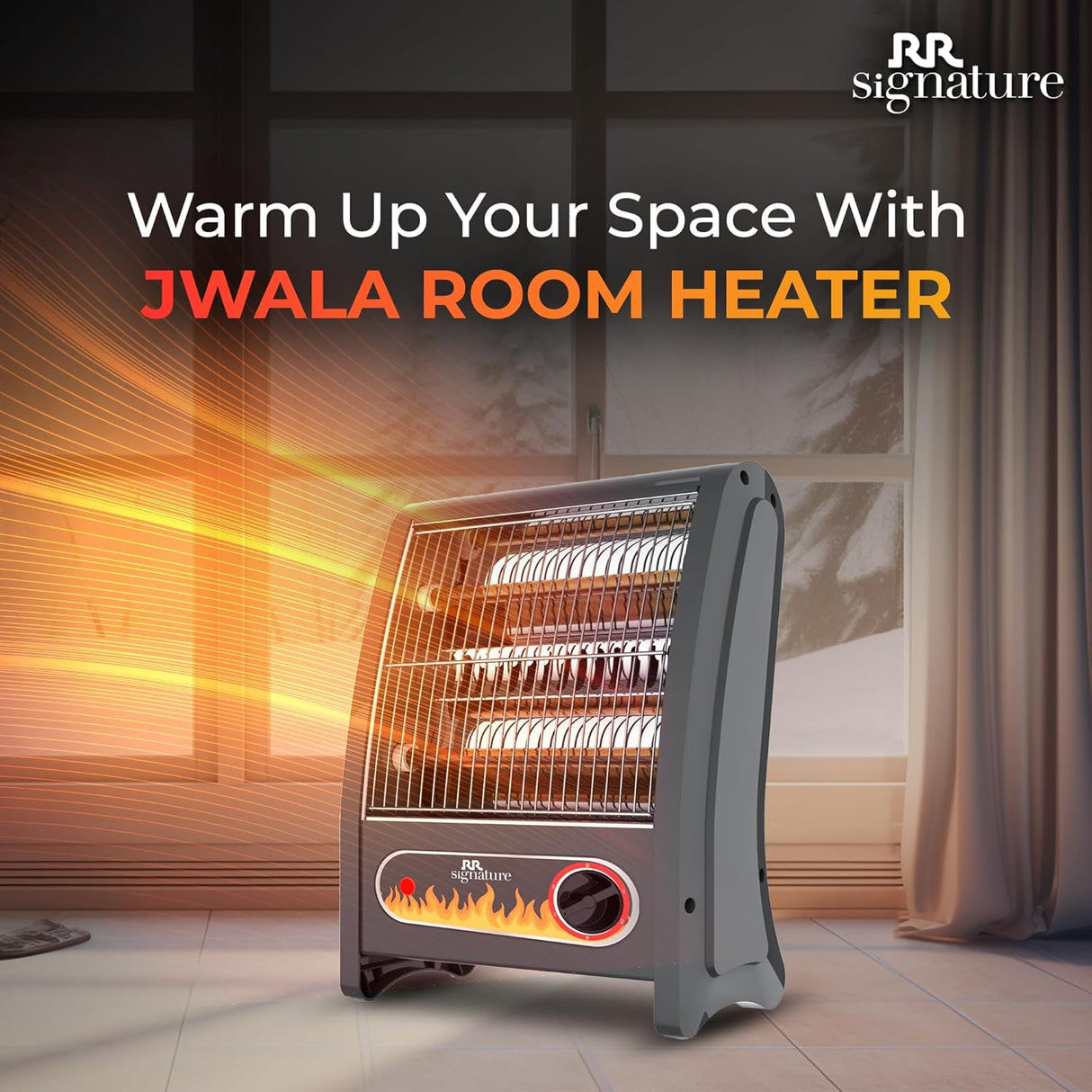 RR Signature Jwala Quartz Room Heater 800 Watt (Black)