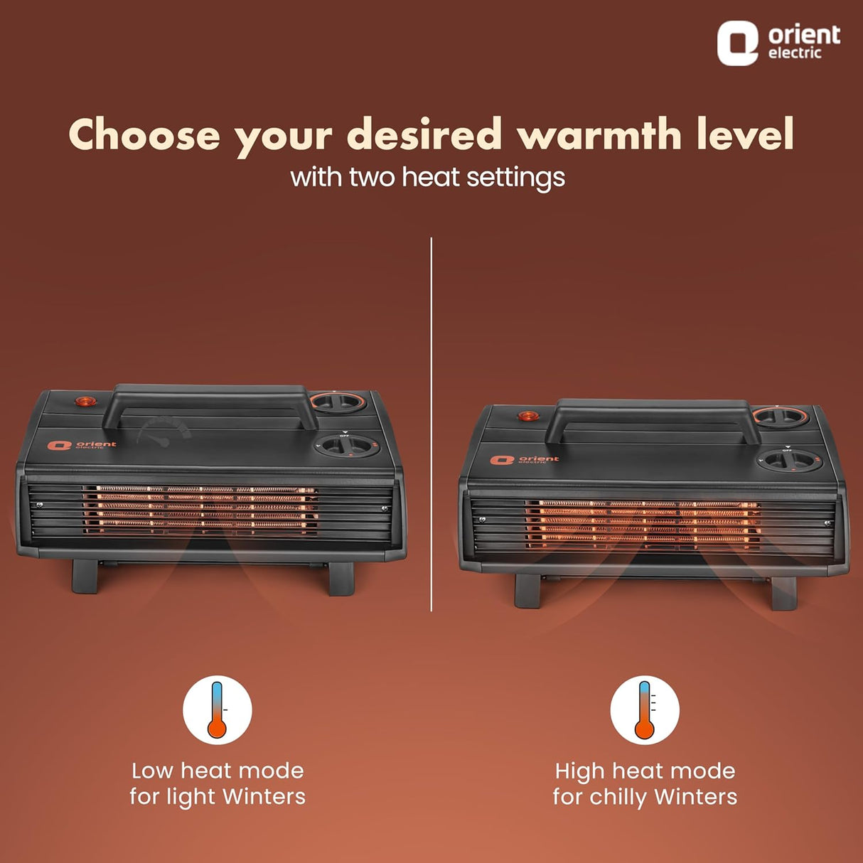 Orient Electric 2000 Watts Heat Convector Compact Room Heater 2000W (Black)