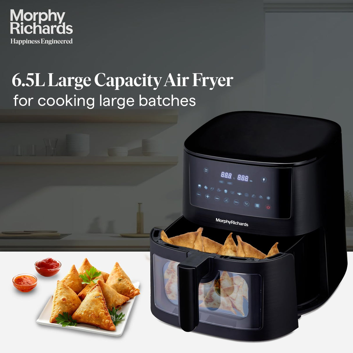 Morphy Richards Crystal Crysp transparent 6.5 Litre Air fryer oven (Black)