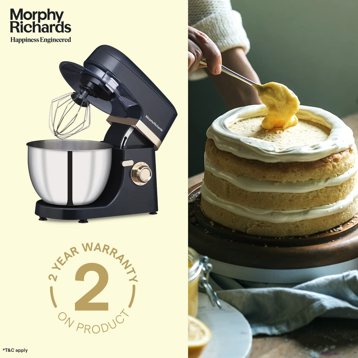 Morphy Richards Melange 800W Stand Mixer (Navy Blue)