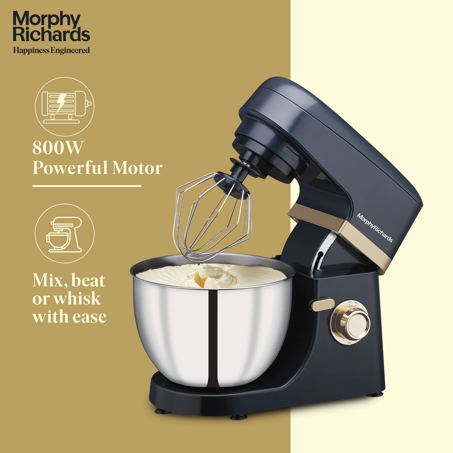 Morphy Richards Melange 800W Stand Mixer (Navy Blue)