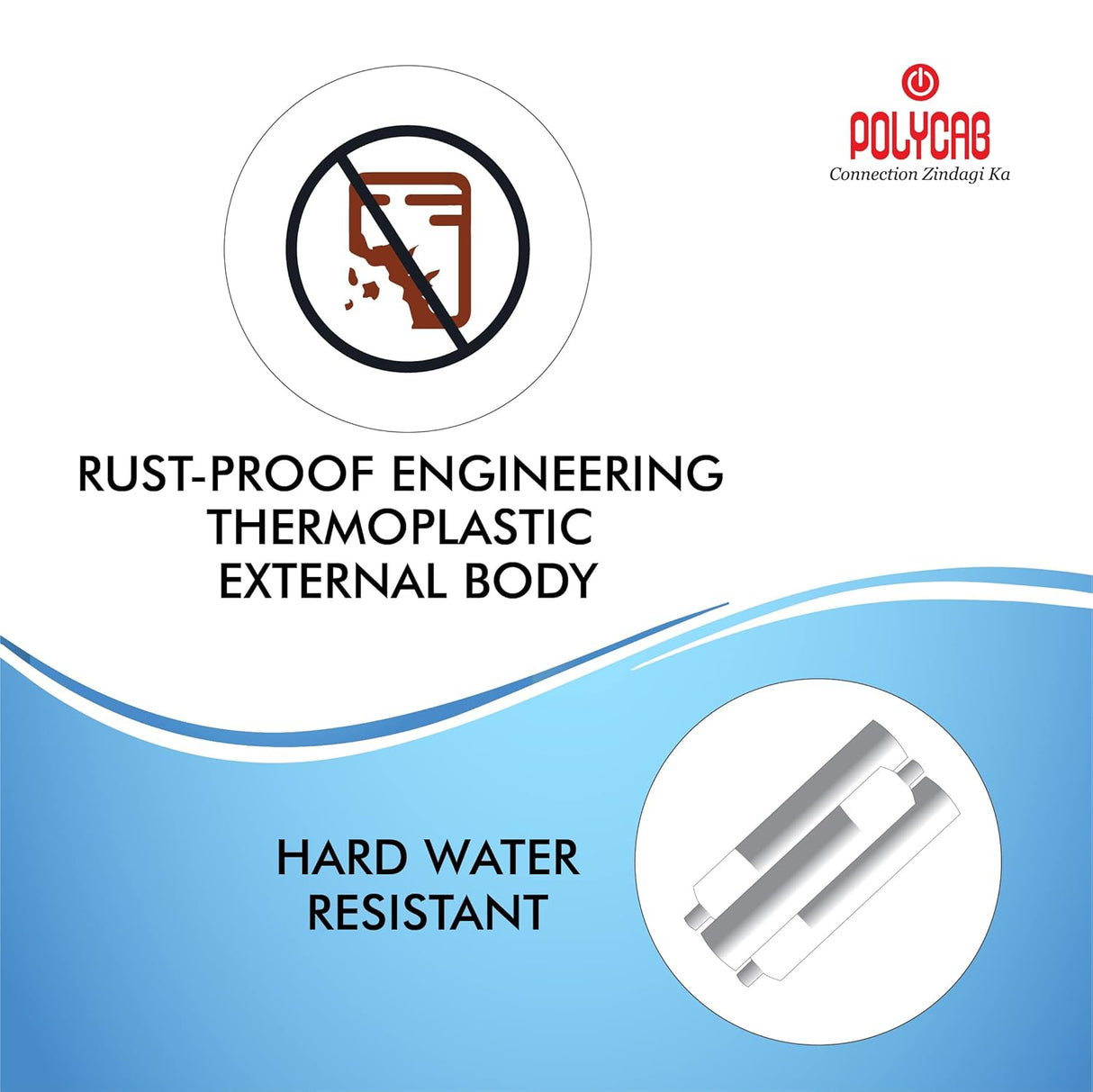 Polycab Eterna DLX 15 Litre Storage Water Heater Geyser (White)