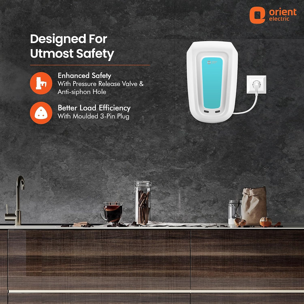 Orient Electric Rapidus 5.5L Instant Water heater (White Blue)