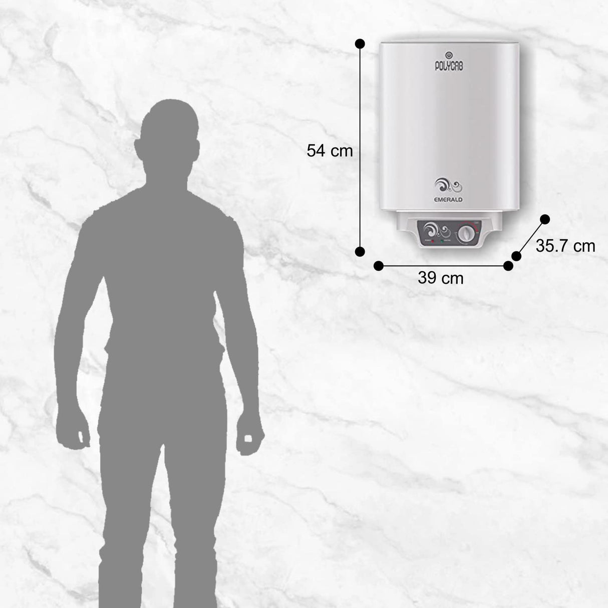 Polycab 25 Litre Emerald Storage Water Geyser (White)