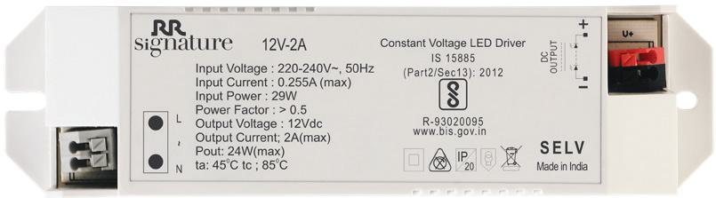 RR Signature 12V 5A 60W LED Wave DC Strip Constant Voltage Driver