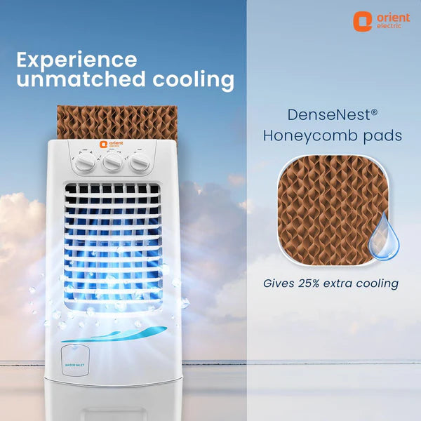 This Orient electric Super Cool 30L has Densenet honwycomb pads which gives 25% extra cooling