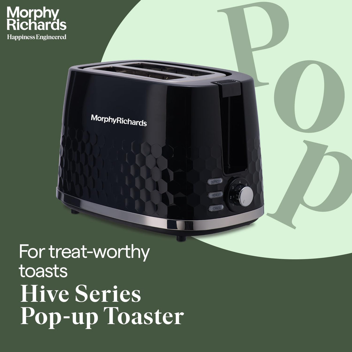 Morphy Richards 850 Watts Hive Series Pop Up Toaster With 2 Slice (Glossy Black)