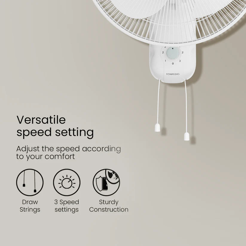 Crompton HighSpeed Torpedo 300mm Wall Fan (KD White)