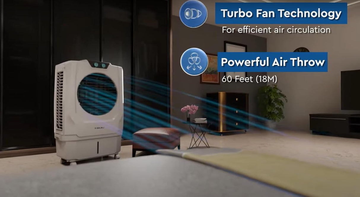 Bajaj Shield Series Specter 55-Litre Personal Air Cooler White