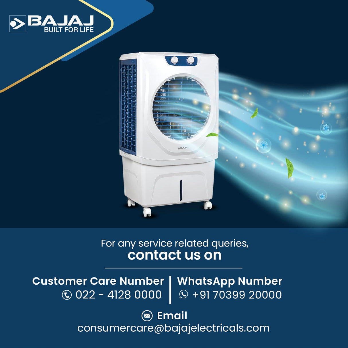 Bajaj Shield Series Velar 70L Desert Air Cooler White
