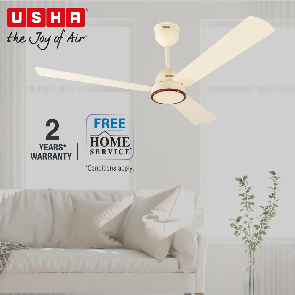 Usha AeroEdge 1200mm BLDC Ceiling Fan with RF Remote | Ivory