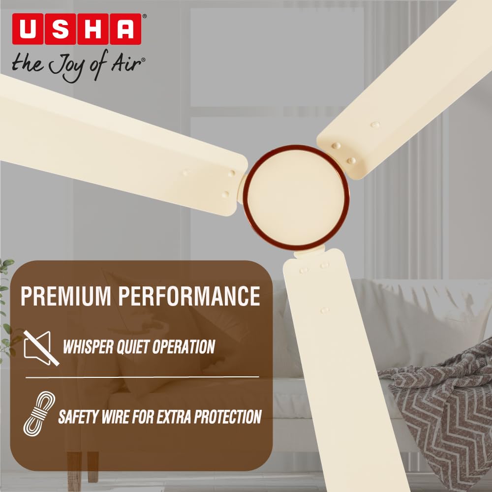 Usha AeroEdge 1200mm BLDC Ceiling Fan with RF Remote | Ivory