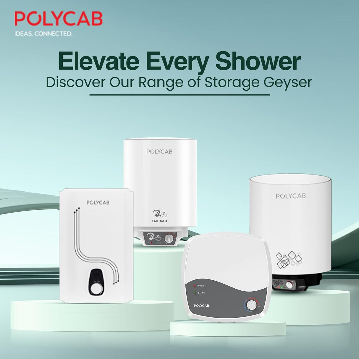 Polycab Superia 25L Plastic Body Geyser (White Grey)
