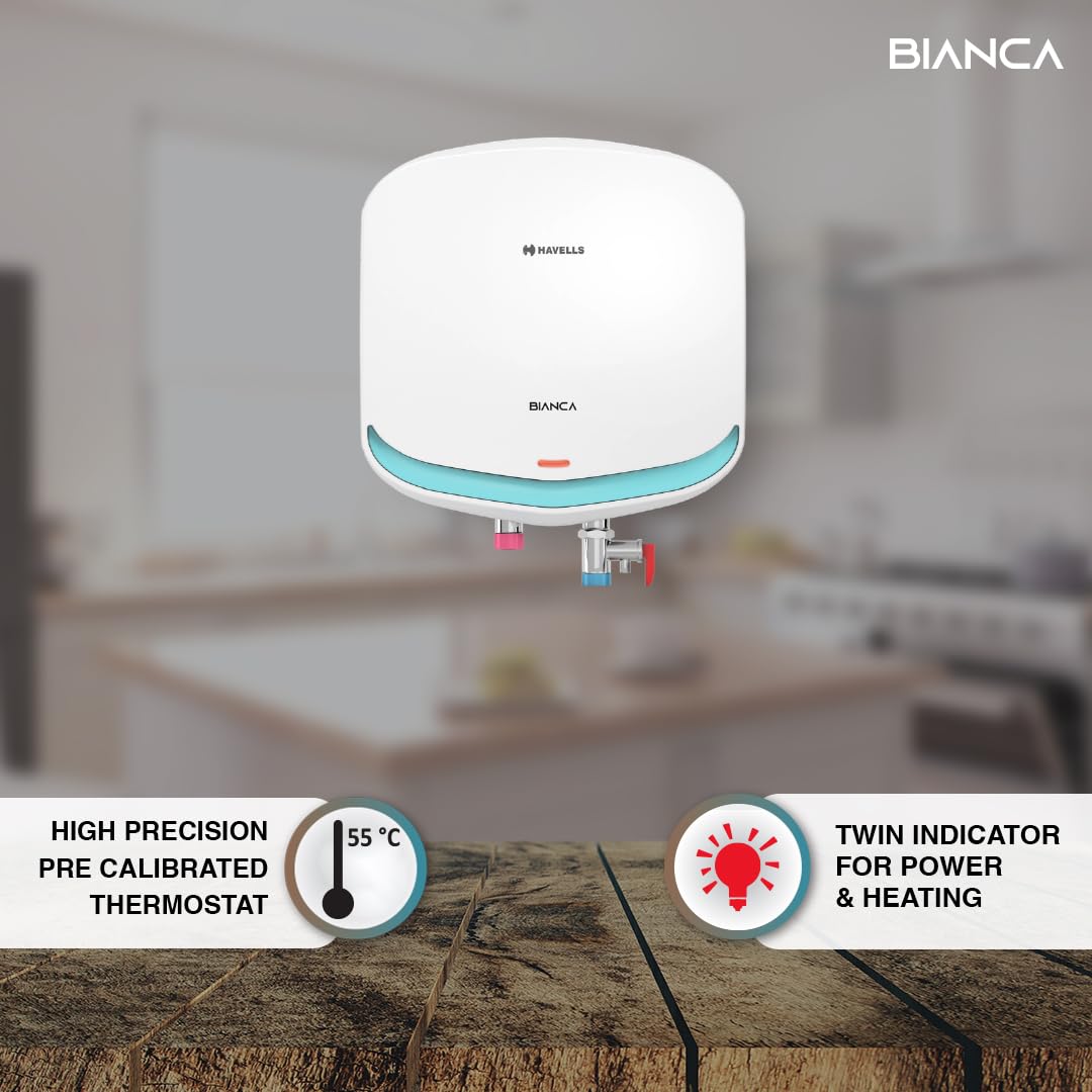 Havells Bianca 3-Litre Instant Water Geyser (White Blue)