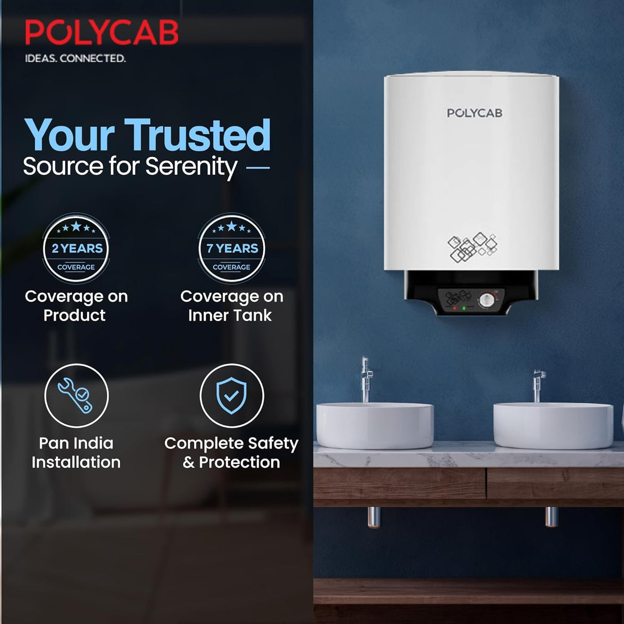 Polycab Celestia 10 Litre Storage Water Heater Geyser (White)