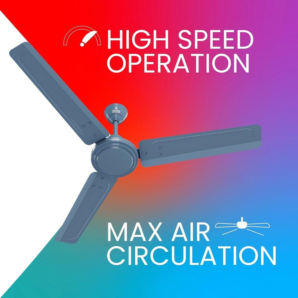Polycab Zoomer High Speed 1200mm Ceiling Fan (Matt Blue)