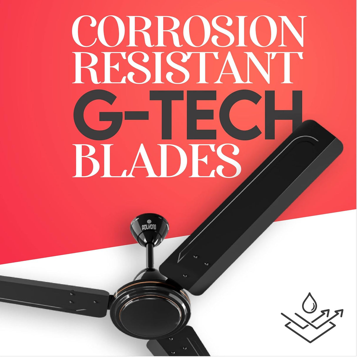 Polycab Zoomer High Speed 1200mm Ceiling fan (Smoked Brown)