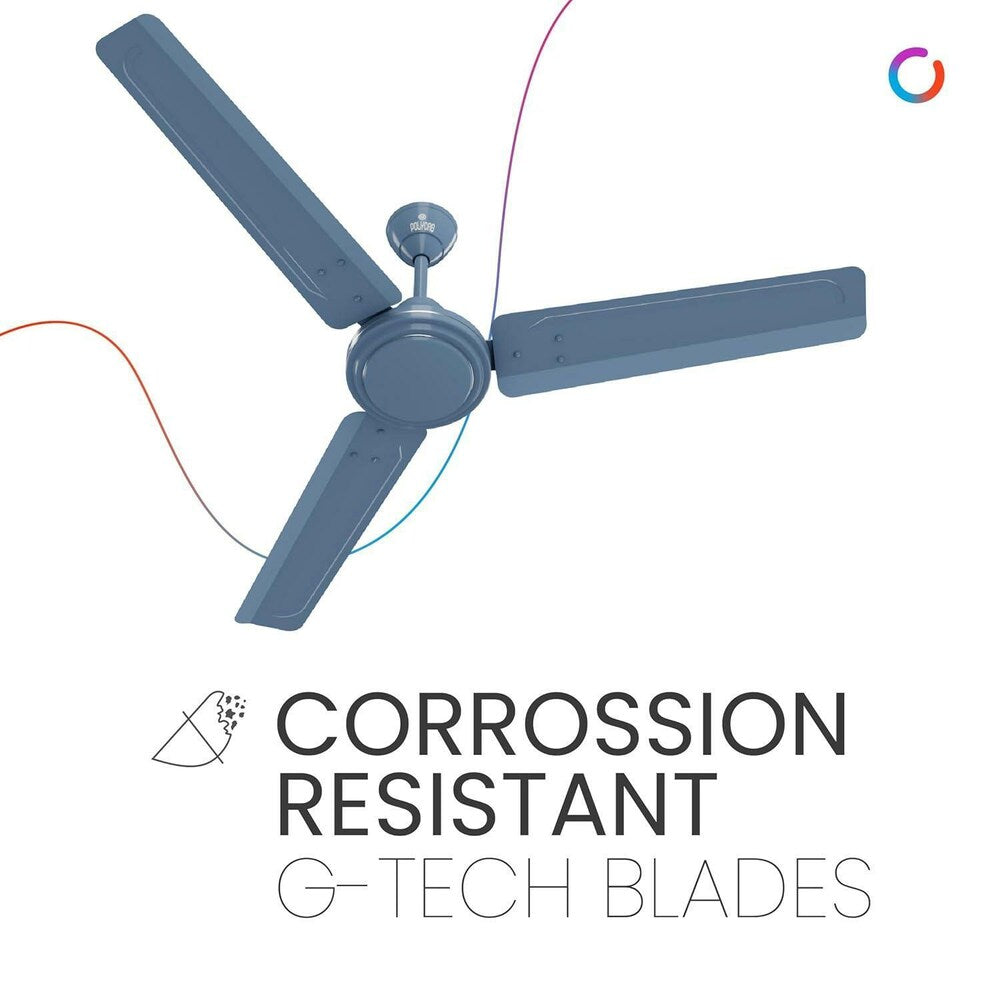 Polycab Zoomer High Speed 1200mm Ceiling Fan (Matt Blue)