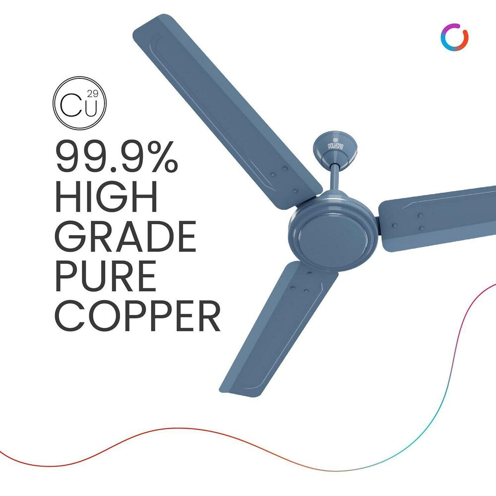 Polycab Zoomer High Speed 1200mm Ceiling Fan (Matt Blue)