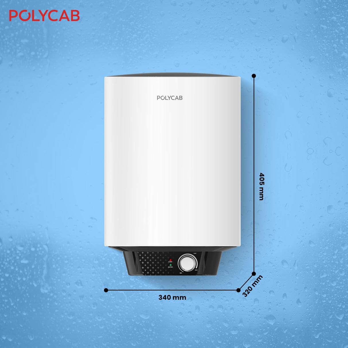 POLYCAB Celestia Prime 5-Star 10 Litre Storage Water Heater (White)