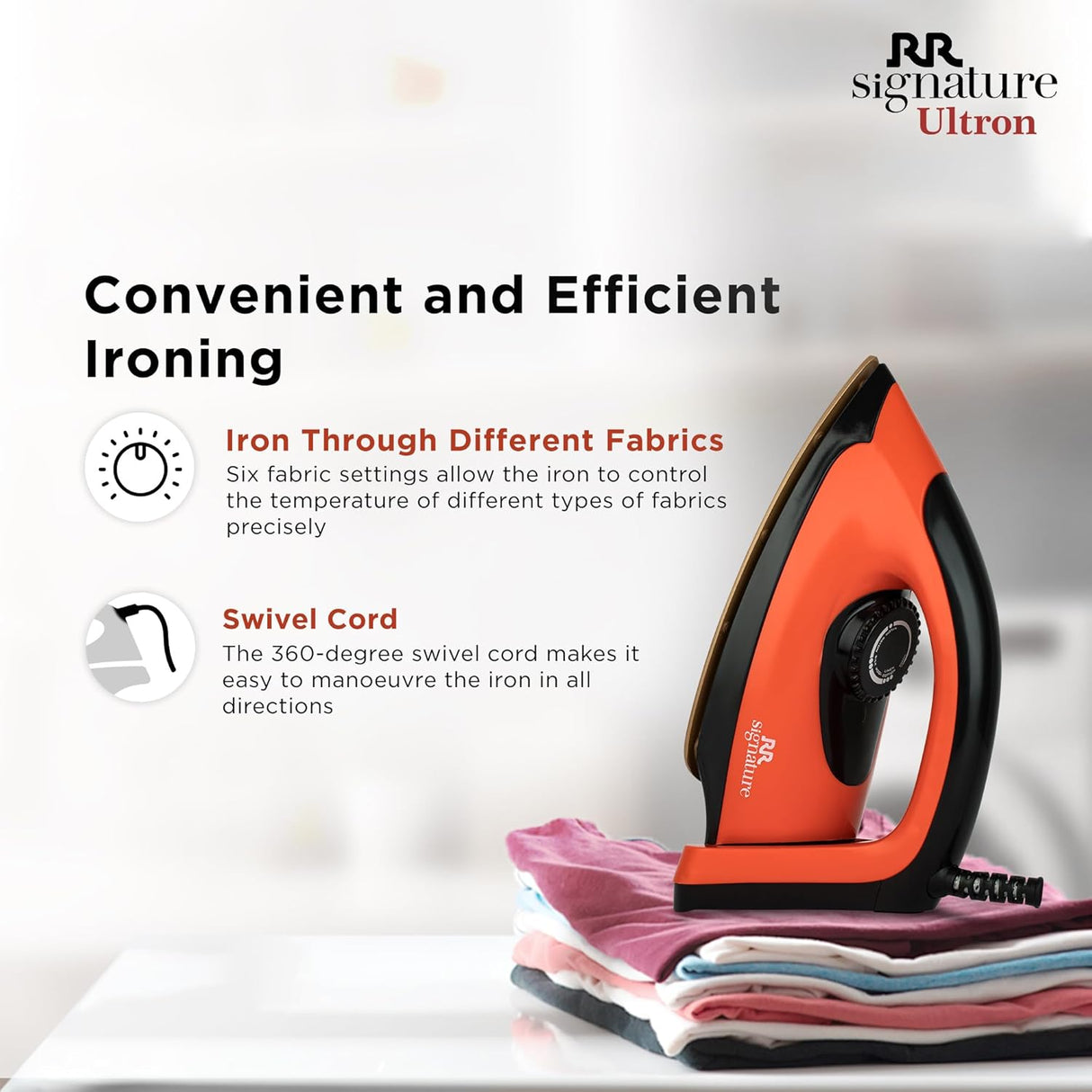 RR Signature Ultron 1100-Watt Dry Iron (Red & Black)