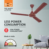 Havells Reo Tejas ES 900mm Ceiling Fan | High Speed | Brown