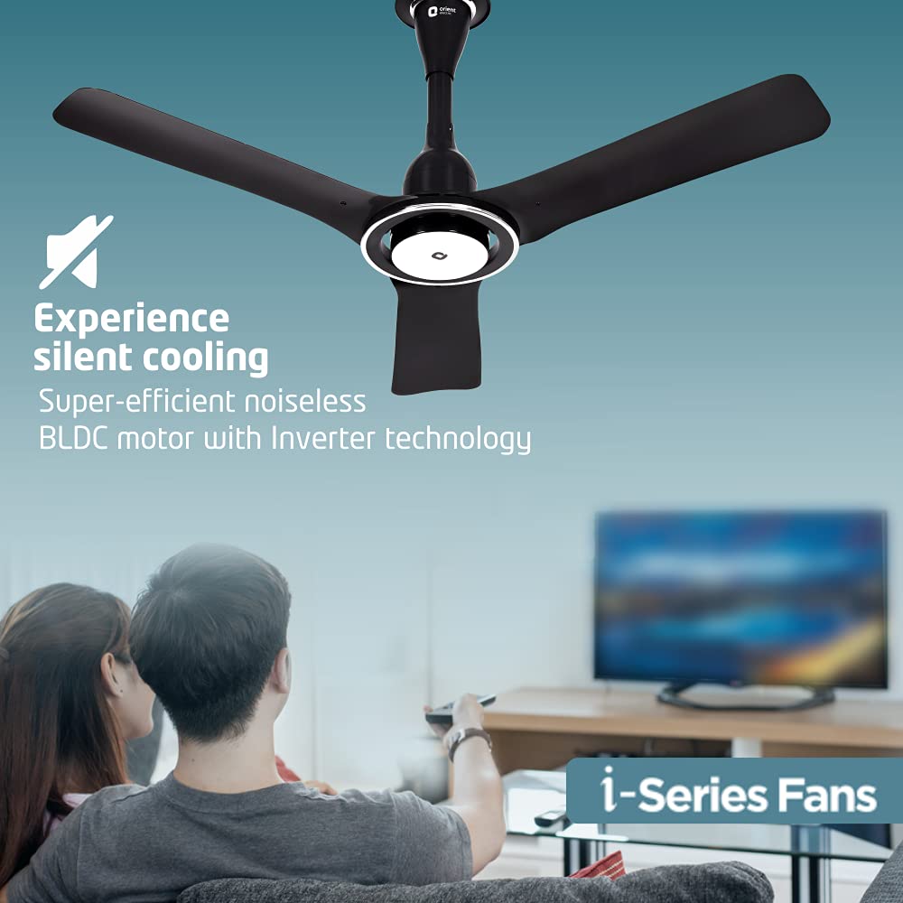 Orient Electric ceiling fan 1200mm with remote experience silent cooling with BLDC motor technology 