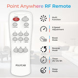 POLYCAB Wizzy Neo 1200mm BLDC Remote Ceiling fan (Ash Grey Chrome)