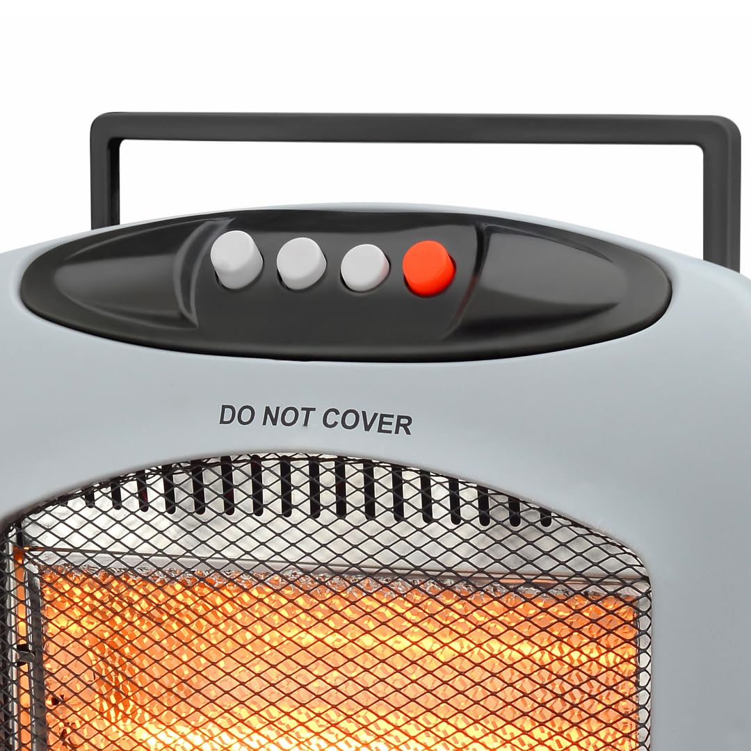 USHA 4003 1200Watt 3 Rod Halogen Heater with Auto Oscillation Feature (Grey)