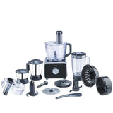 Bajaj FX-1000 DLX Food Processor & Mixer Grinder | 1000W Copper Motor | 9 Attachments | 3 Jars | Safety Interlock | Black