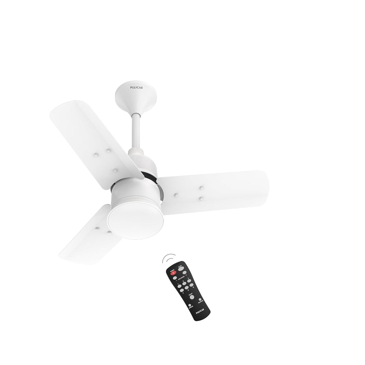 Polycab Silencio Mini BLDC 600 mm Ceiling Fan with Remote (Matt Satin White)