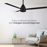 Crompton Energion Groove Regmote 1200mm BLDC Ceiling Fan (Onxy)