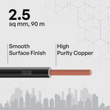 Polycab Optima+ PVC Insulated Copper 2.5 SQMM FRLF House Wire 90M Black