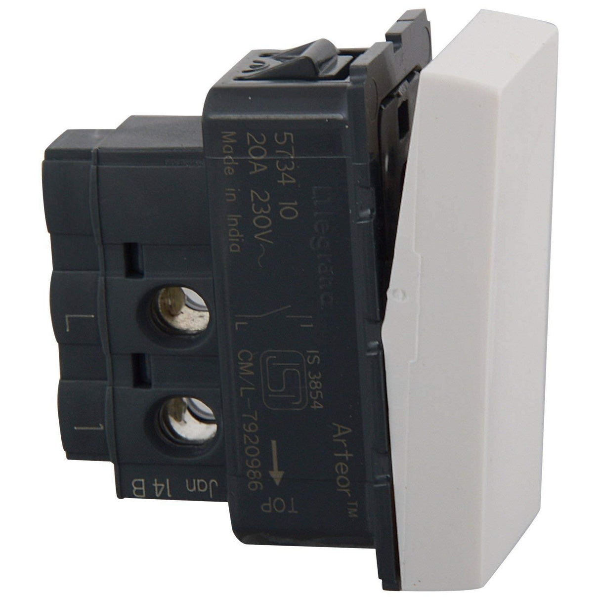 Legrand Arteor 20 A 1 Way Switch 1M White 573410
