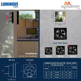 Luminous Vento Deluxe HS 200mm Exhaust Fan (Black)