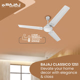 Bajaj Classico 12S1 1200Mm Energy Efficient Ceiling Fan (Glossy White)