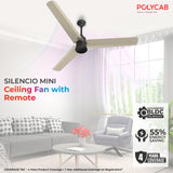 Polycab Silencio Mini 1200mm BLDC Remote Ceiling fan with remote (PEARL BEIGE)