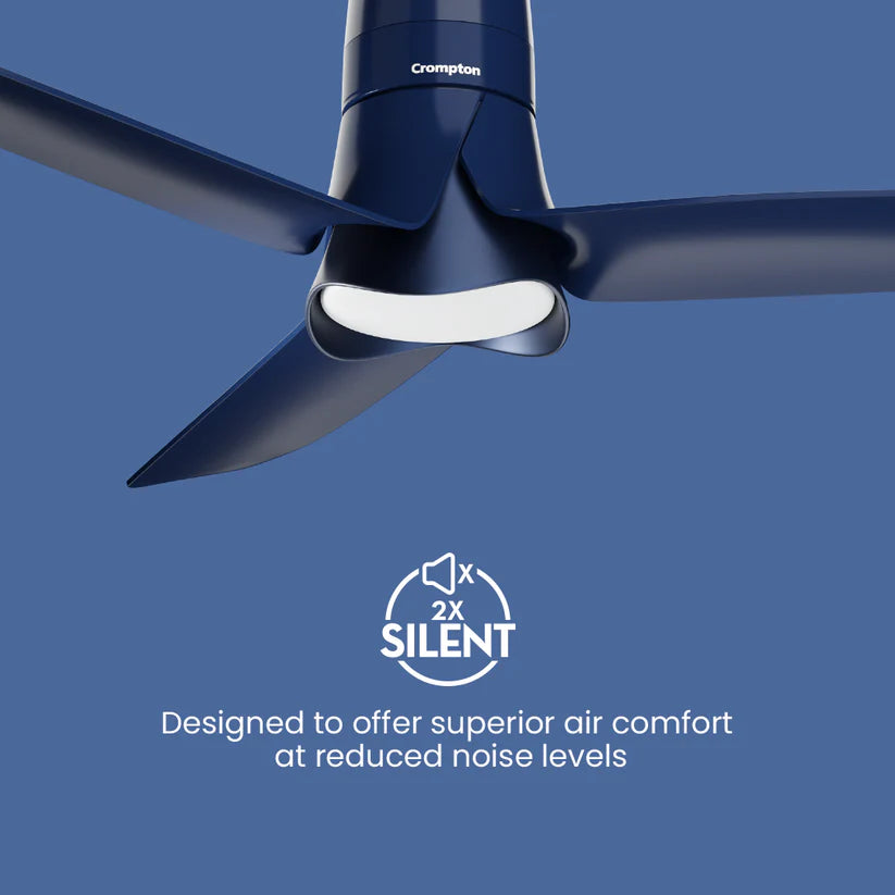 Crompton Silent Pro Blossom Smart 1200mm Anti Dust Premium Ceiling Fan (Denim Blue)