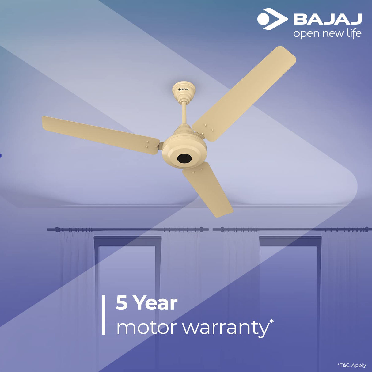 Bajaj Energos26 1200mm Silent BLDC Ceiling Fan (Base Ivory)