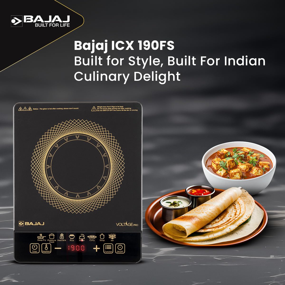 Bajaj ICX 190FS 1900 Watts Induction Cooktop (Black)