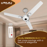 Bajaj Energion 1200 mm Bldc Ceiling Fan (White Chrome)
