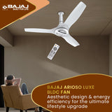 Bajaj Arioso Luxe 1200mm Bldc Ceiling Fans (White & Silver)