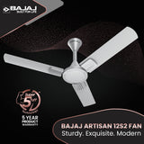 Bajaj Artisan 12S2 1200mm BEE-2 Star Energy Efficient Ceiling Fan (Sparkle White)