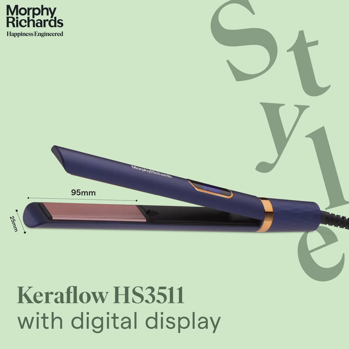 Morphy Richards Keraflow Hs3511 Digital Hair Straightener (Metallic Purple & Gold)