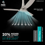 Nnex by Bajaj Dryft A90 1200mm Premium Ceiling Fan (Slate Gold)
